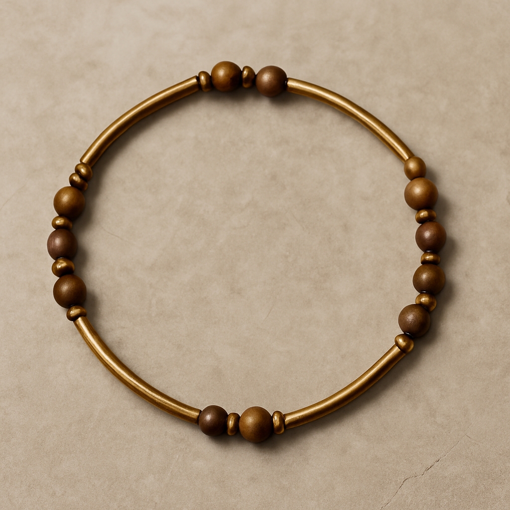 Tigers Eye Gold Tone Beaded Bracelet